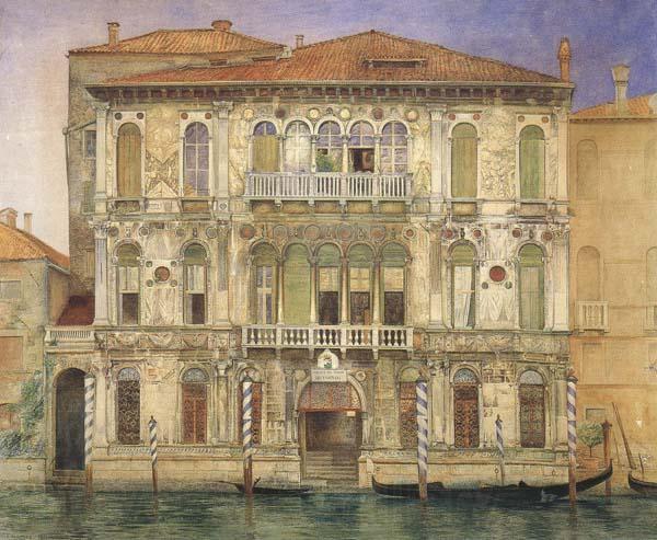 John wharlton bunney Palazzo Manzoni,on the Gradn Canal,Venice (mk46) Norge oil painting art